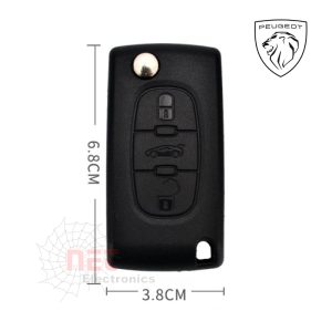 هاوسنج ريموت بيجو 3 زرار 407 408 308 307 غلاف بديل متين وسهل التركيب Peugeot 3-Button Remote Key Housing for 407 408 308 307 – Durable replacement shell