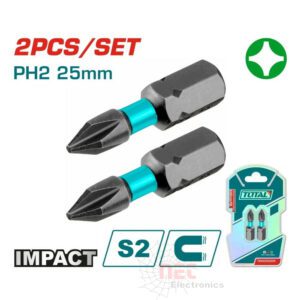 طقم سن مفك صليبة اتجاه واحد 25 ملم أسود – أداة صيانة يدوية عالية الجودةPhillips Screwdriver Bit Set – One-Way 25mm Black – High-quality Hand Tool