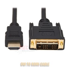 كابل DVI TO HDMI عالي الجودة لتوصيل الأجهزة والشاشاتHigh-quality DVI TO HDMI Cable for connecting devices and monitors