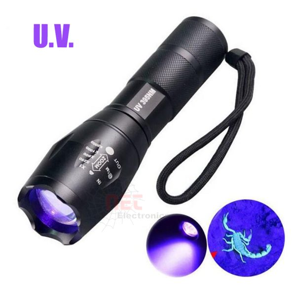 كشاف UV كاشف عملات وعقارب محمول مع علبة بلاستيكية SKU 1244161246641UV Currency Detector Flashlight with Scorpion Detection, Portable with Plastic Case SKU 1244161246641