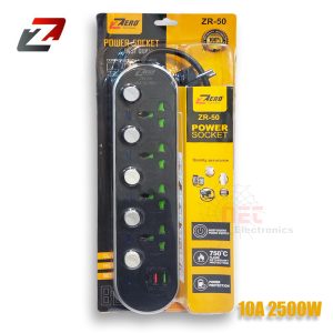صورة مشترك كهرباء 4 عين مع USB وType-C ZR-50، مزود بمفاتيح فردية لكل مخرج لشحن آمن وفعال للأجهزة الإلكترونية.Image of ZR-50 4-Socket Power Strip with USB & Type-C, featuring individual switches for safe and efficient device charging.