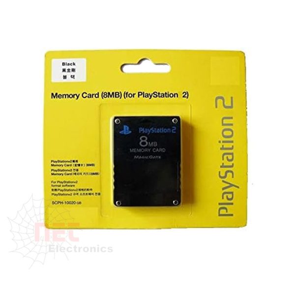 كارت ميموري بلاي ستيشن 2 8MB SONY أسود لتخزين الألعاب والبيانات على PS2 - سعة 8 ميجا بايت متوافق مع جميع أجهزة PlayStation 2