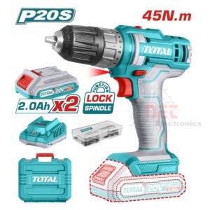 شنيور ماكيتا 20V بطاريتين 2 أمبير 45 نيوتن – شنيور لاسلكي احترافي للحفر والربطMakita 20V Cordless Drill with 2 Batteries 2Ah 45Nm – Professional Power Tool for Drilling and Screwing