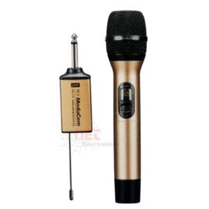 مايك لاسلكي MediaCom ES-370 معدني ذهبي عالي الجودةWireless Microphone MediaCom ES-370 Gold Metal High Quality