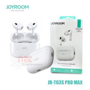 سماعات ايربودز JR-T03S PRO MAX استريو أبيض من JOYROOM مع عزل ضوضاء وجودة صوت عاليةJR-T03S PRO MAX White Stereo Earbuds by JOYROOM with Noise Cancelling and High-Quality Sound