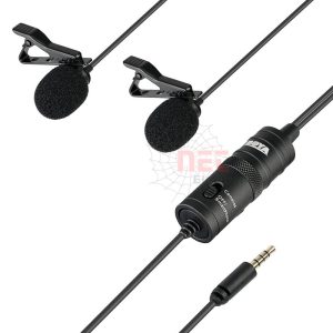 مايك موبايل مشبك كوندنسر BOYA مزدوج لتسجيل الصوت بجودة عالية BOYA Dual Clip-On Condenser Microphone for Mobile with High-Quality Sound Recording