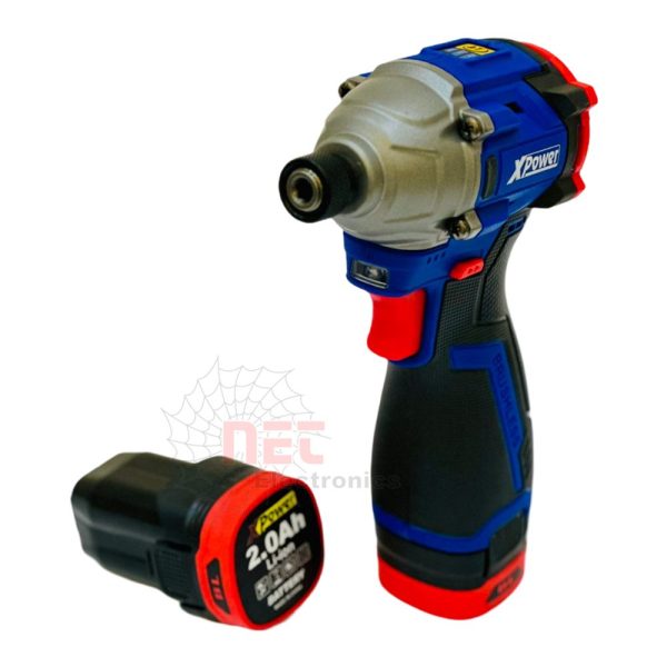 إمباكت درايفر 16.8V اكس باور XP16-180 ببطاريتين وعزم 180 نيوتنImpact Driver 16.8V X-Power XP16-180 with Dual Batteries and 180Nm Torque
