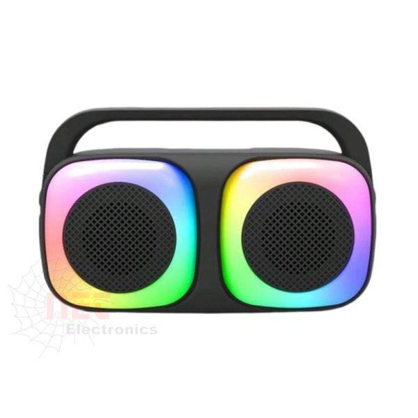 راديو سبيكر مضيء 611 من SOLNL.GD وGOLON بإضاءة LED ملونة وصوت نقي محمولRadio Speaker 611 by SOLNL.GD and GOLON – LED light with clear portable sound