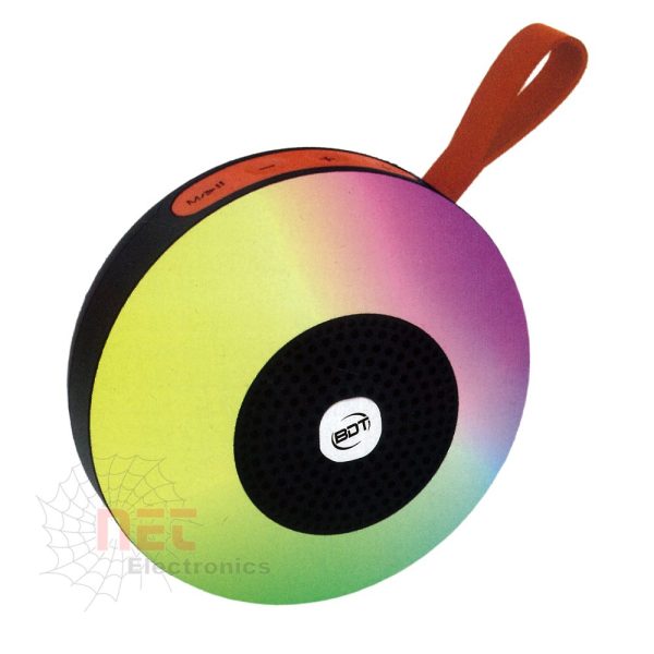 سبيكر بلوتوث 228 دائري عليقة BDT بصوت قوي وتصميم محمول عصريBDT 228 Round Bluetooth Speaker with Hook – Powerful Sound in a Portable Design