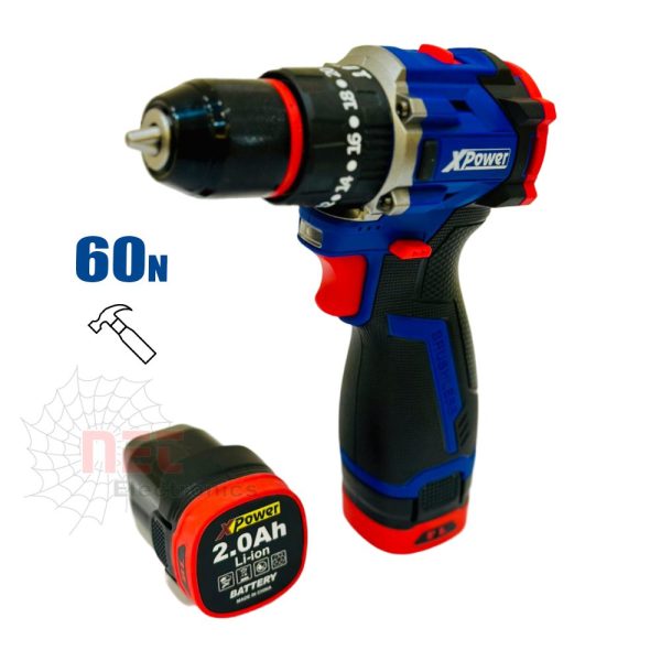 شنيور ماكيتا 16.8V برشليس دقاق XPOWER ببطاريتين وعزم 60 نيوتن للحفر الاحترافيMakita 16.8V Brushless Impact Drill XPOWER with Dual Batteries and 60Nm Torque for Professional Drilling