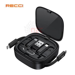 علبة كابل شحن متعدد المخارج 65 وات من RECCI بتصميم عملي ومخارج متنوعة Recci 65W Multi-Port Charging Cable Box with versatile output ports and compact design
