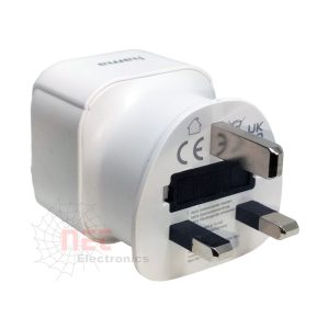 فيشة تحويل MK سعودي Hama من 2 إلى 3 بلج - محول كهربائي عملي وآمن MK Saudi Plug Converter Hama 2 to 3 Pin Adapter – Safe Electrical Solution