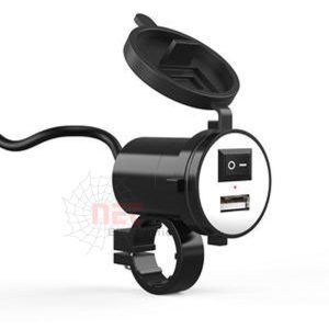 شاحن موتسكلات USB مع مفتاح – شاحن مقاوم للماء لتوصيل الأجهزة الإلكترونية على الدراجة النارية USB motorcycle charger with switch – waterproof charger for powering electronic devices on a motorcycle