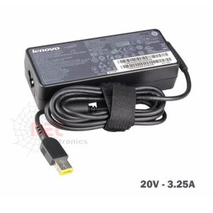 صورة شاحن لاب توب لينوفو USB PIN 20V 3.25A بتصميم متين وسلك طويل Image of Lenovo Laptop Charger USB PIN 20V 3.25A with durable build and long cable