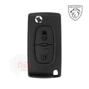 هاوسنج ريموت بيجو 2 زرار بديل عالي الجودة متوافق مع موديلات بيجو المختلفة Peugeot 2-Button Remote Key Housing – high-quality replacement shell compatible with various Peugeot models