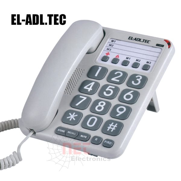تليفون العدل تك 114 بدون شاشة - هاتف سلكي كلاسيكي للاستخدام المنزلي والمكتبي El-Adl Tec 114 Landline Phone Without Display – Classic Corded Design for Home and Office Use