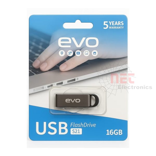 فلاش ميموري 16GB ايفو EVO بمنفذ USB 2.0 وتصميم صغير الحجم EVO 16GB Flash Drive with USB 2.0 interface and compact design