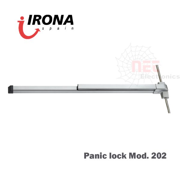 كالون باب طوارئ موديل 202 – قفل خروج سريع للطوارئ بمقبض دفع معدني عالي التحمل Panic Door Lock Model 202 – Heavy-Duty Emergency Push Bar Exit Lock