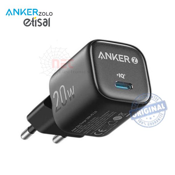 شاحن انكر 20W PD سريع من ANKER ZOLO ETISAL رأس شاحن أصلي مدمج وعالي الكفاءةAnker 20W PD Charger original fast wall adapter by ANKER ZOLO ETISAL compact and efficient
