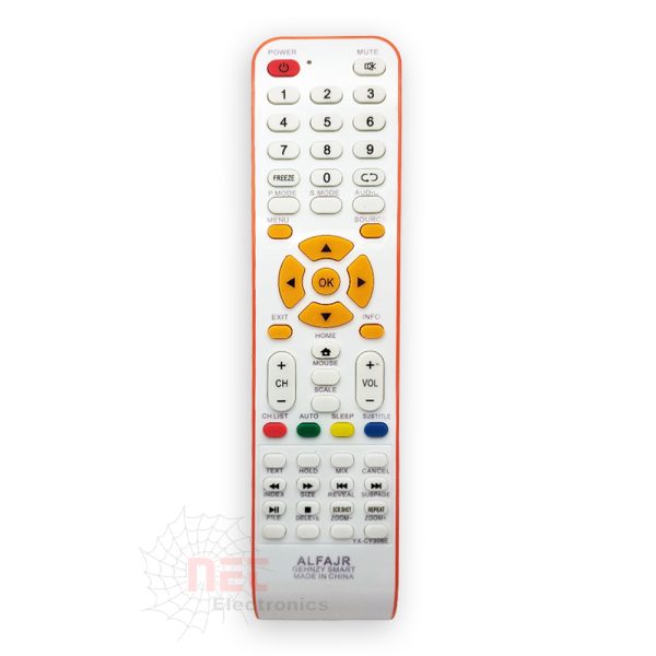 ريموت شاشة جاك 240 موديل REM0240 بلمبة بيان للتحكم الكامل في شاشات JAC JAC TV Remote 240 – Model REM0240 with signal light for full control of JAC screens
