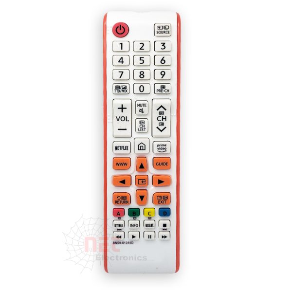 ريموت سامسونج رقم 276 عاج بلمبة بيان للتحكم في شاشات SAMSUNG Samsung Remote Control 276 Ivory with Indicator Light for Samsung TVs