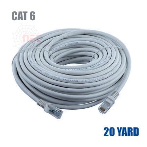سلك نت CAT6 بطول20 ياردة لوكس بجودة عالية للاتصال بالشبكة والإنترنت السريعHigh-quality CAT6 Ethernet Cable 20 Yards Lux for fast and stable internet connection