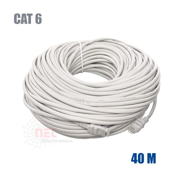سلك نت 40 متر CAT6 جاهز للتوصيل - أداء عالي للشبكات السلكية40M CAT6 Ethernet Cable - High Performance Ready-to-Use Network Cable