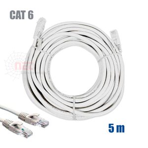 سلك نت Cat 6 بطول 5 متر مع وصلات جاهزة – كابل شبكة إيثرنت عالي السرعة للاتصال المنزلي والمكتبيCat 6 Ethernet Cable 5 Meter with Pre-Terminated RJ45 Connectors – High-Speed Network Cable for Home and Office Use
