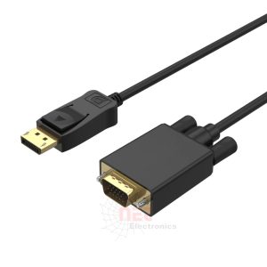 كابل DisplayPort إلى VGA عالي الجودة لتحويل الفيديوHigh-Quality DisplayPort to VGA Cable for Video Conversion