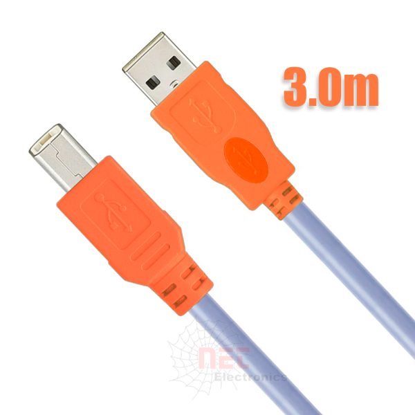 كابل برنتر USB 3 متر عالي الجودة للطباعة السريعة والمتوافقة مع جميع الطابعاتHigh-quality USB Printer Cable 3m for fast printing and universal printer compatibility