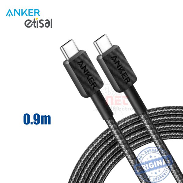 كابل شحن Type-C إلى Type-C من Anker بطول 1 متر - شحن سريع ومتين من أنكر ETISAL Anker Type-C to Type-C Charging Cable 1 Meter – Fast and Durable Cable from ETISAL