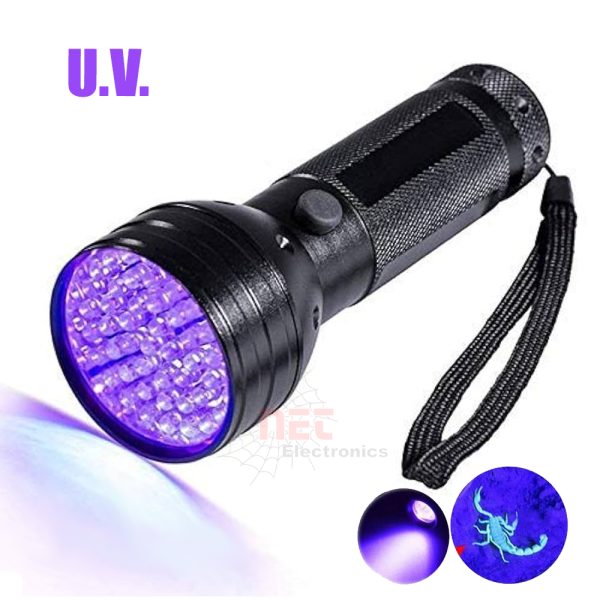 كشاف UV كشف العملات UV-051 محمول للكشف عن العملات المزيفة والعقارب والأحجار الكريمةUV-051 UV flashlight for currency detection, scorpion spotting, and gemstone inspection