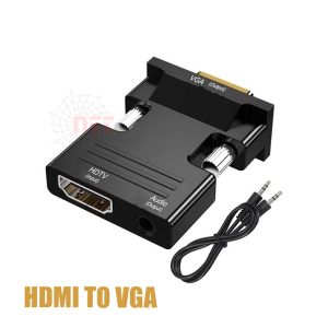 محول HDMI إلى VGA عالي الجودة لتوصيل اللابتوب والشاشات وأجهزة العرض بسهولةHigh-quality HDMI to VGA Adapter for connecting laptops, monitors, and projectors with ease