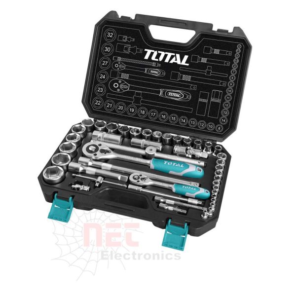طقم لقم رباط 1/2 و 1/4 بوصة علبة بلاستيك TOTAL